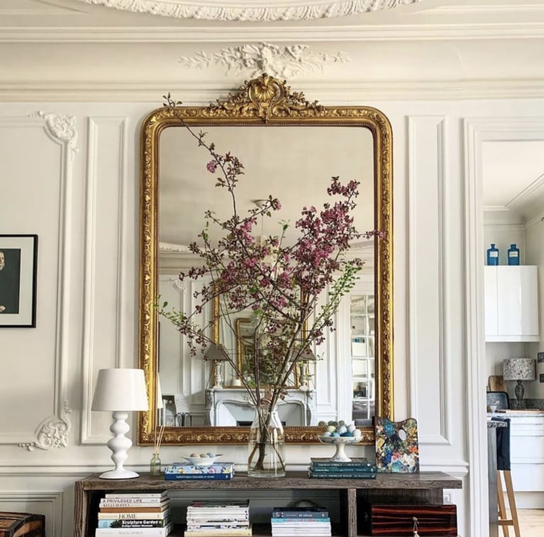 cedar and limestone console