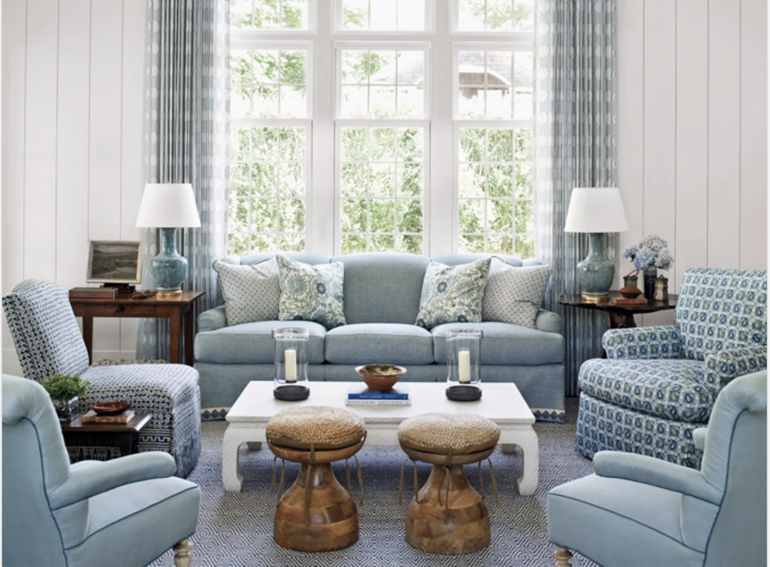 phoebe howard living space with white coffee table