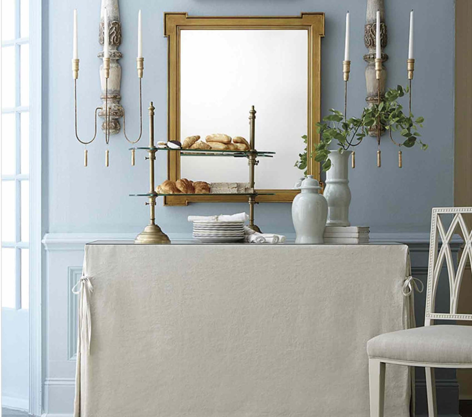 ballard designs linen table skirt