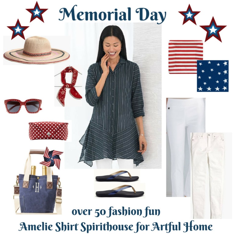 Fashion Over 50 Amelie Shirt for Artful Home and simple Memorial Day Salads