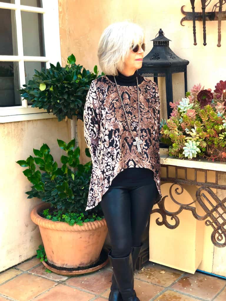 over 50 holiday fashion lisa bayne oleana top