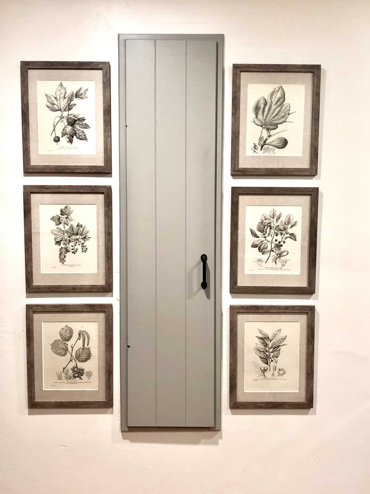 vintage prints in gray frames
