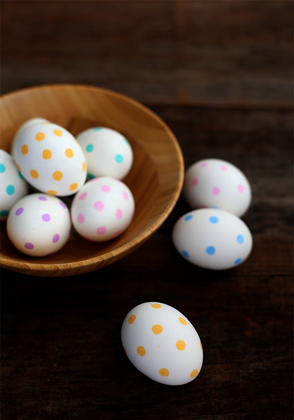 polka dot easter eggs