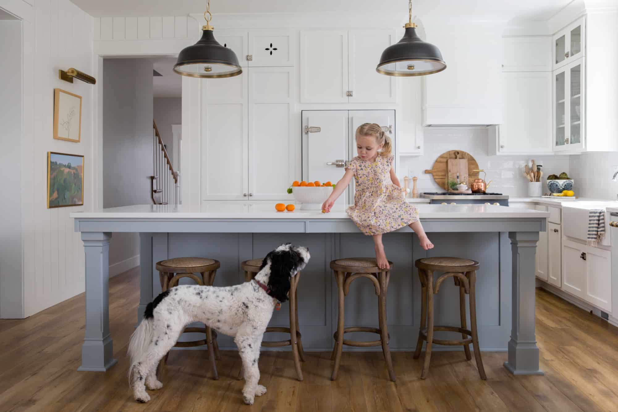 blue and white kitchen house of jace