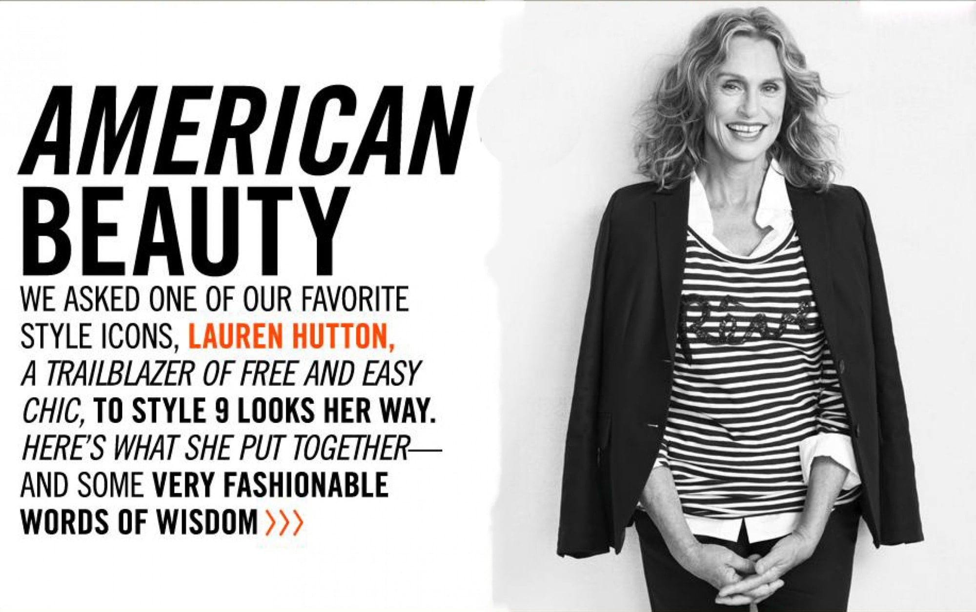 lauren hutton american beauty for j crew