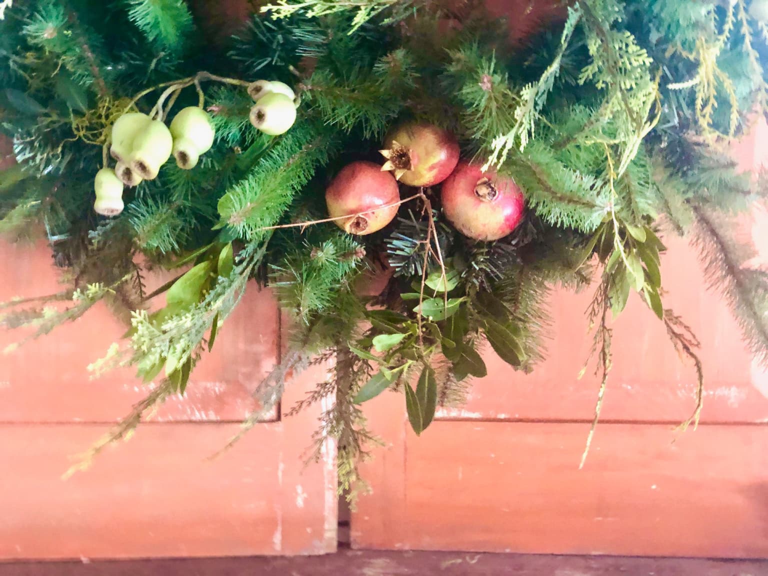 bottom view of faux wreath