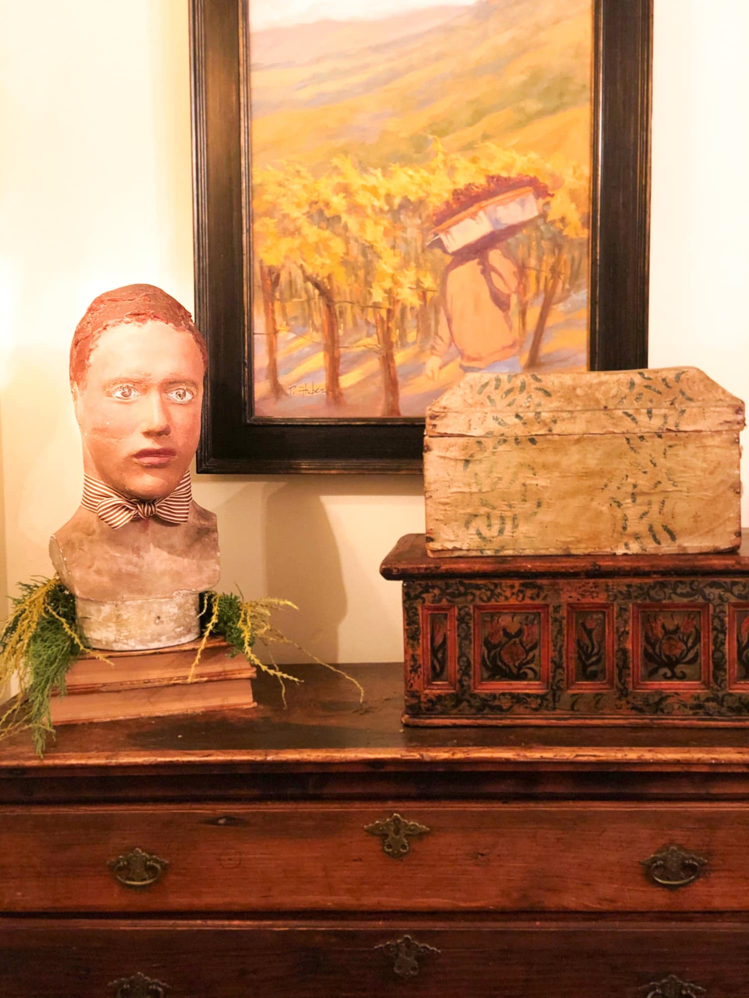 bust in cindy hattersley's dining room