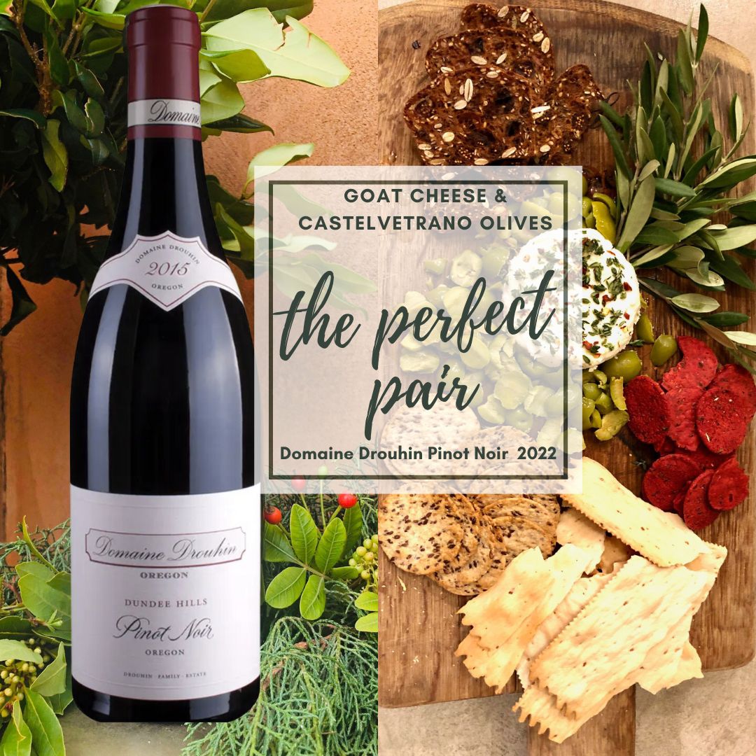 domaine drouhin and goat cheese appetizer