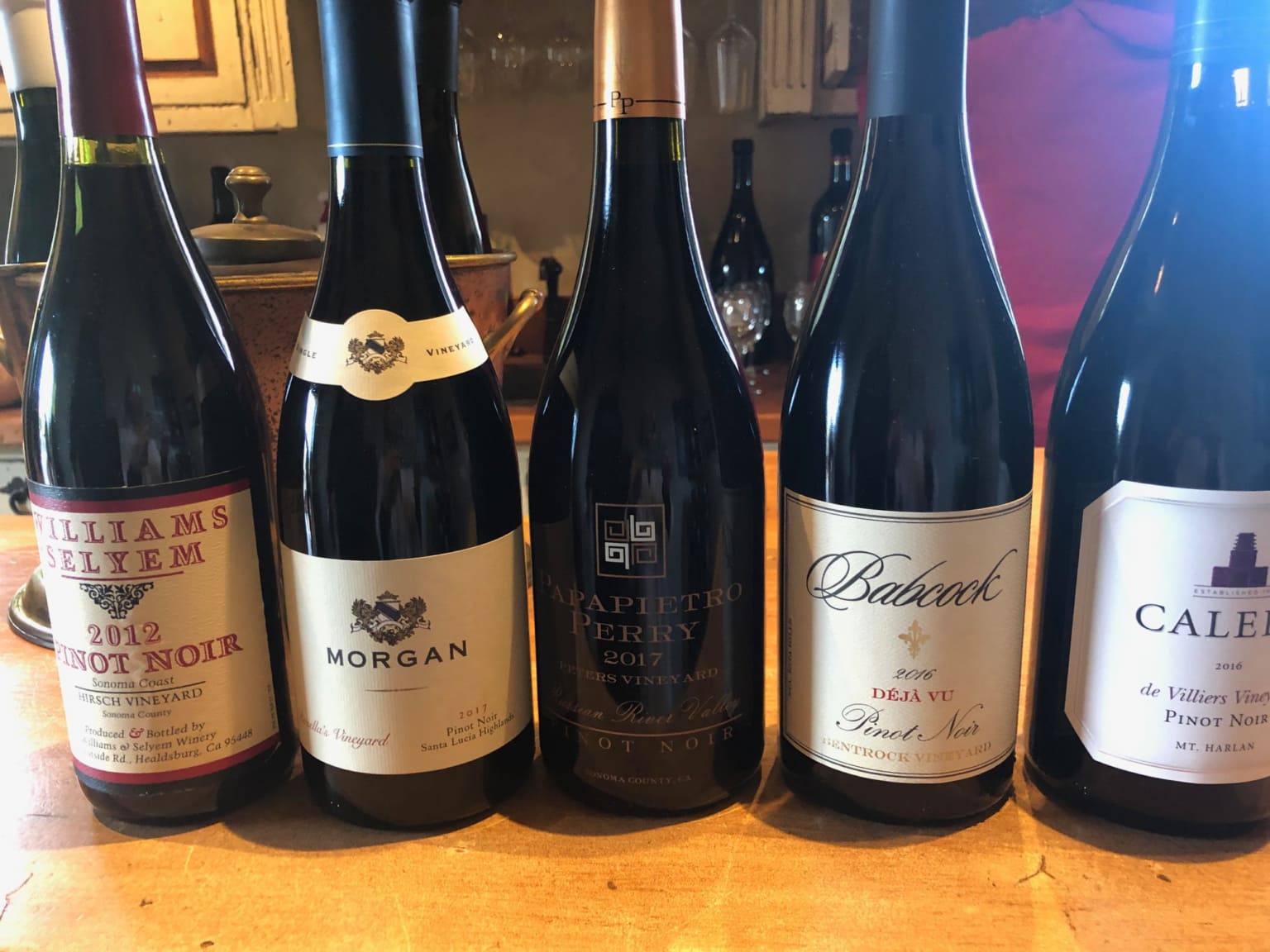 five wonderful pinot noirs