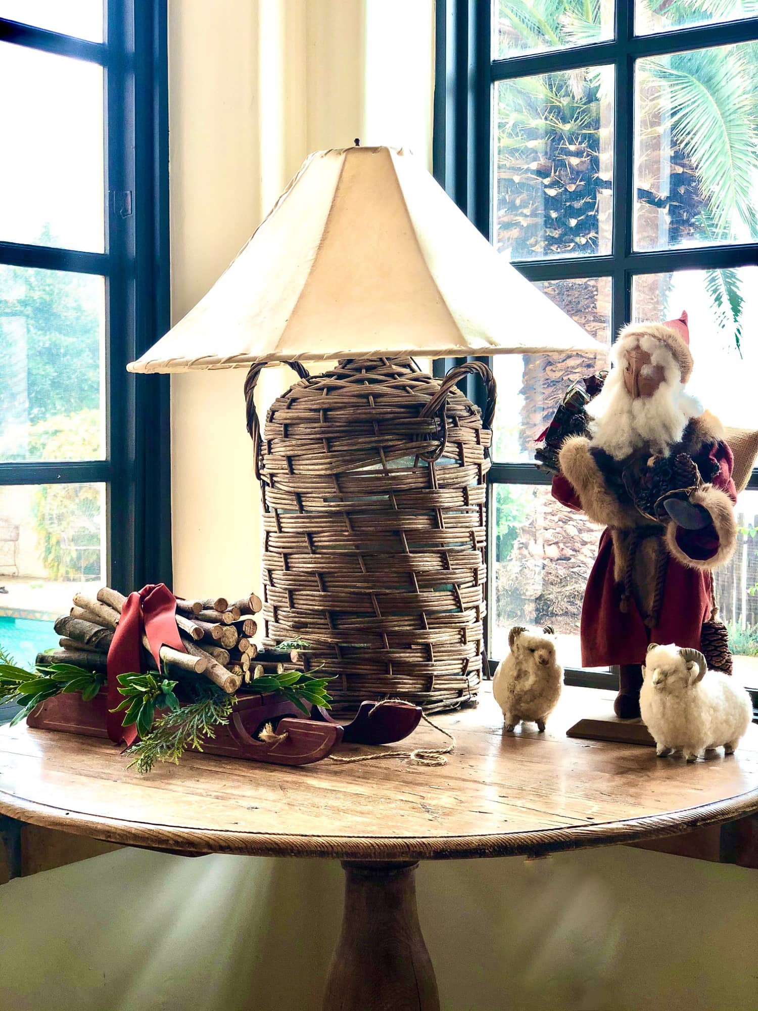 handmade santa on table