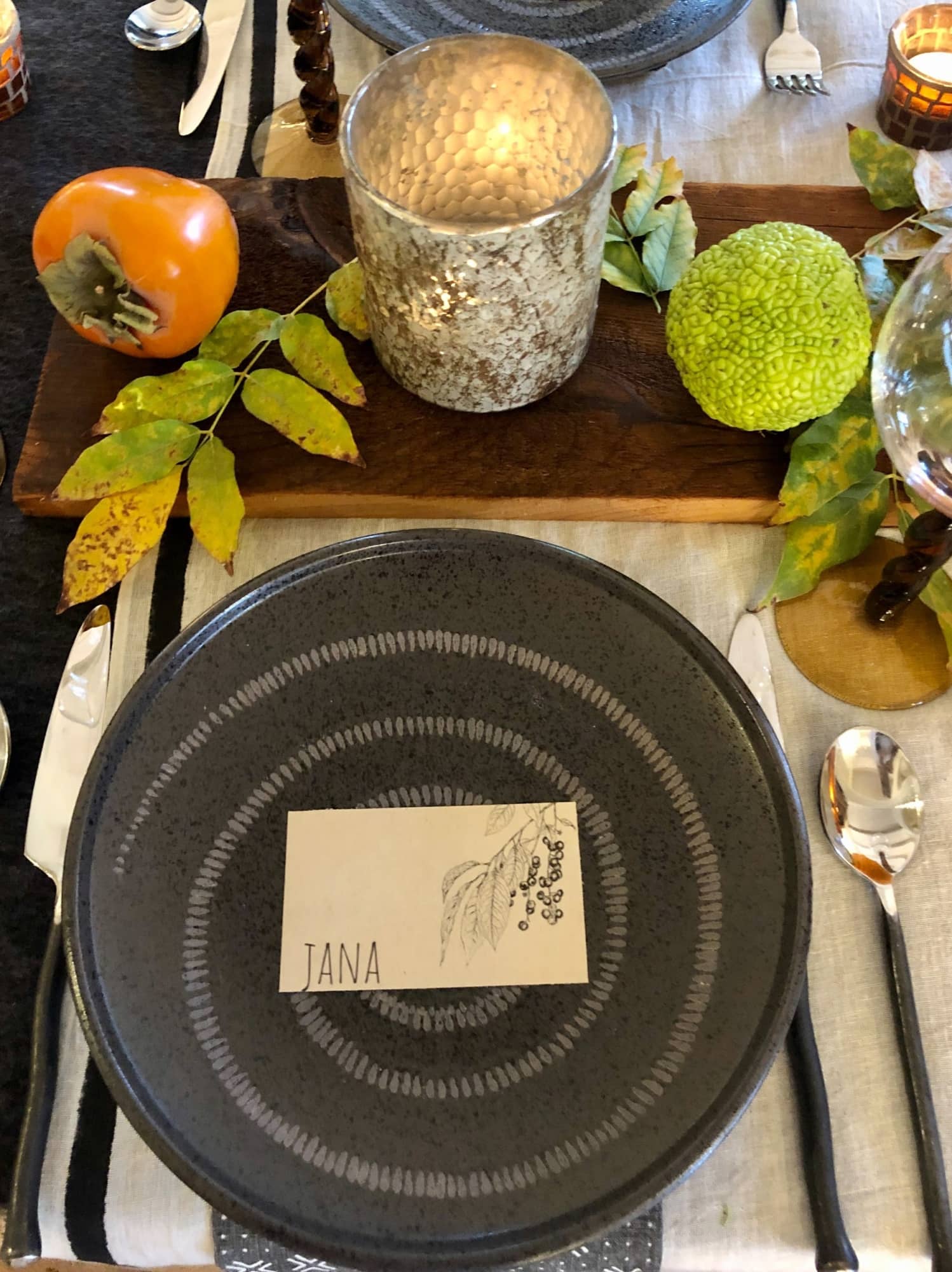 thanksgiving table 2019 cindy hattersley design in black and orange