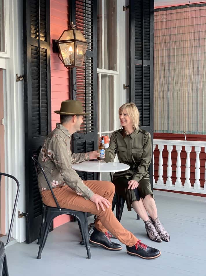 deb and graham on porch in nola