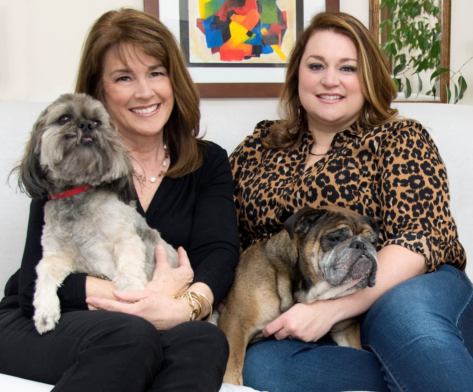 nancy and bethany with their pups