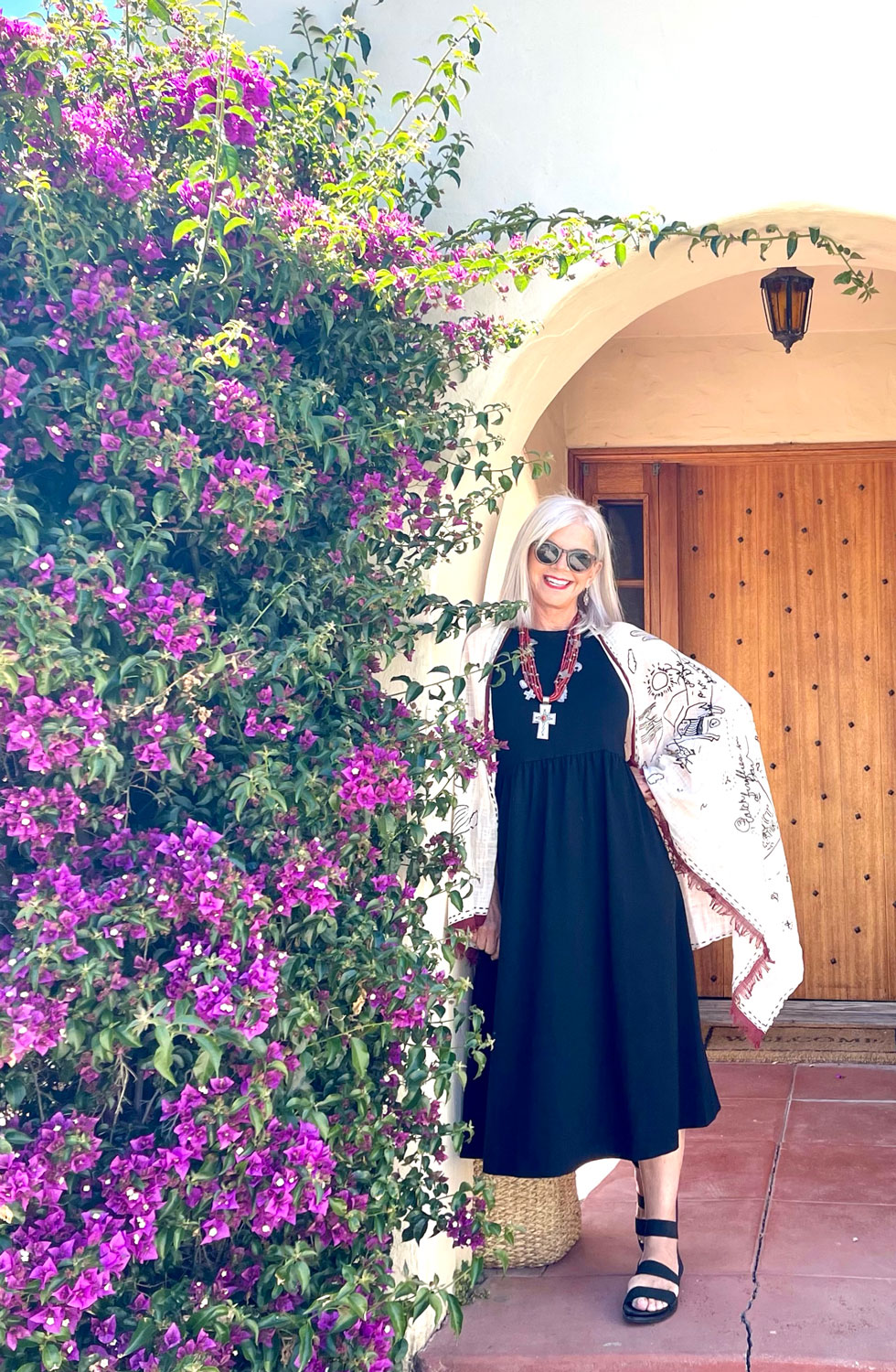 cindy hattersley in Target LBD with anthro shawl