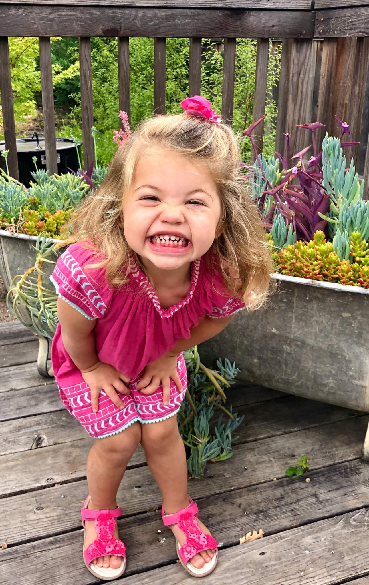 Fashion Blogger Cindy Hattersley's granddaughter Summer in Mer St Barth dress and See Kai Run Sandals