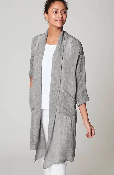 J jill Airy Linen Duster