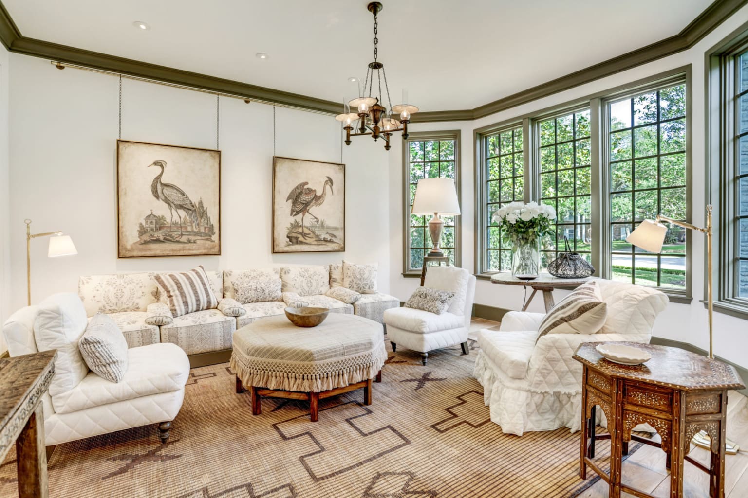 pam pierce designed formal living room milieu showhouse