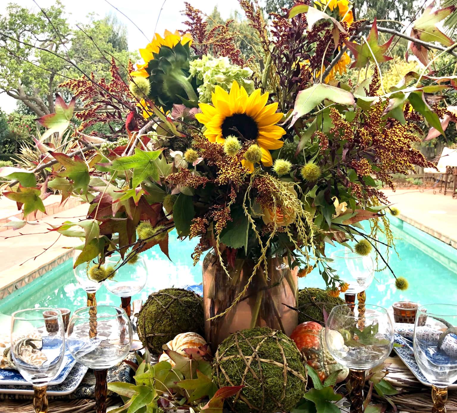 cindy hattersley designed fall tablescape with organic elements
