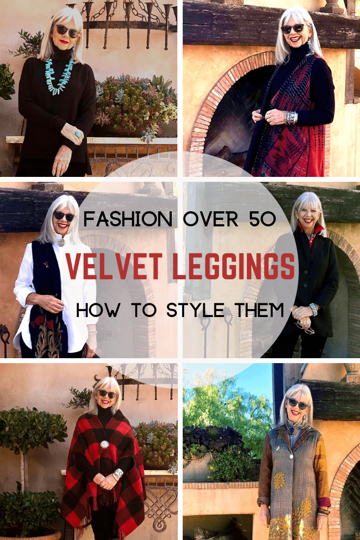 how to style velvet leggings over 50