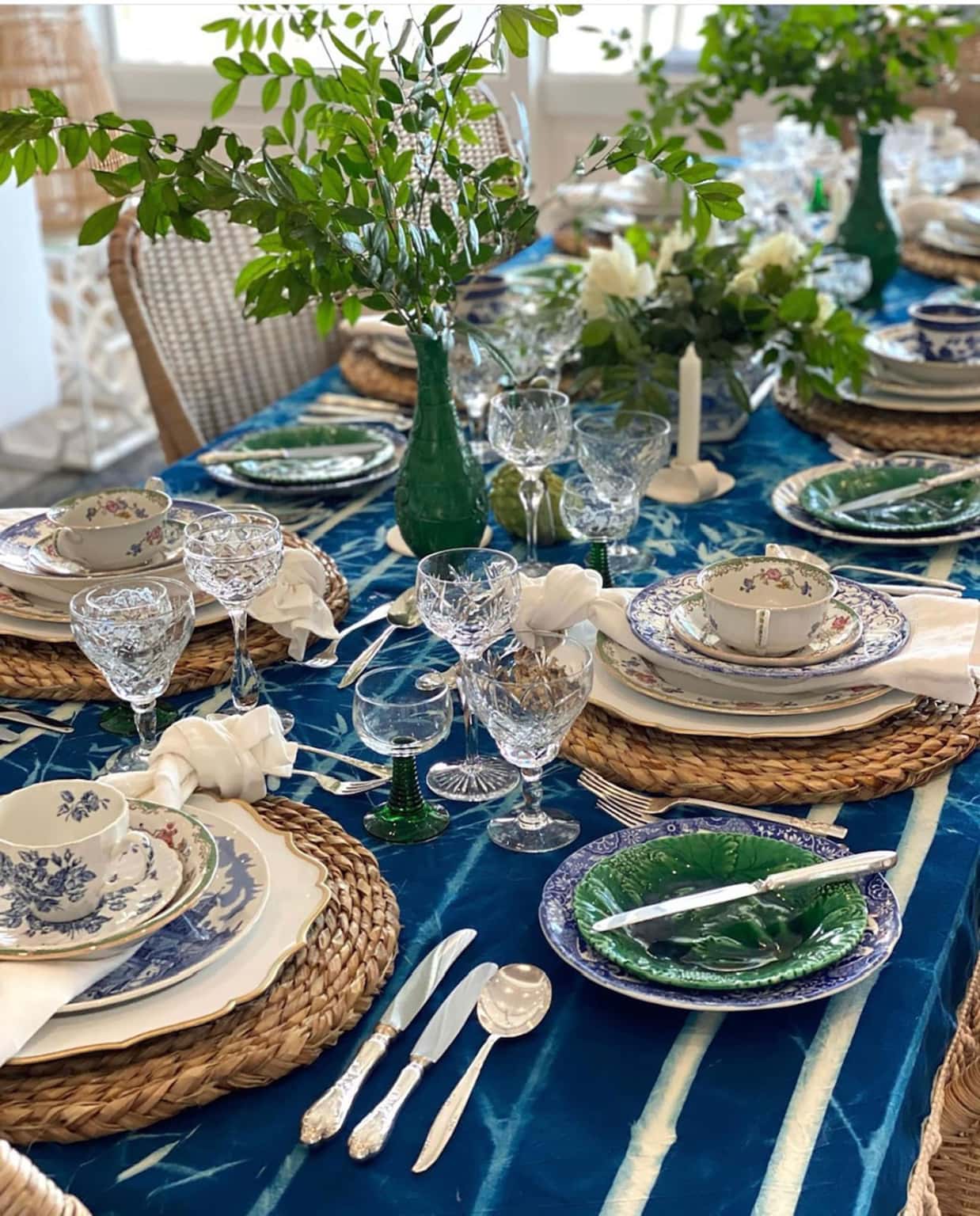 sue bond blue tablescape