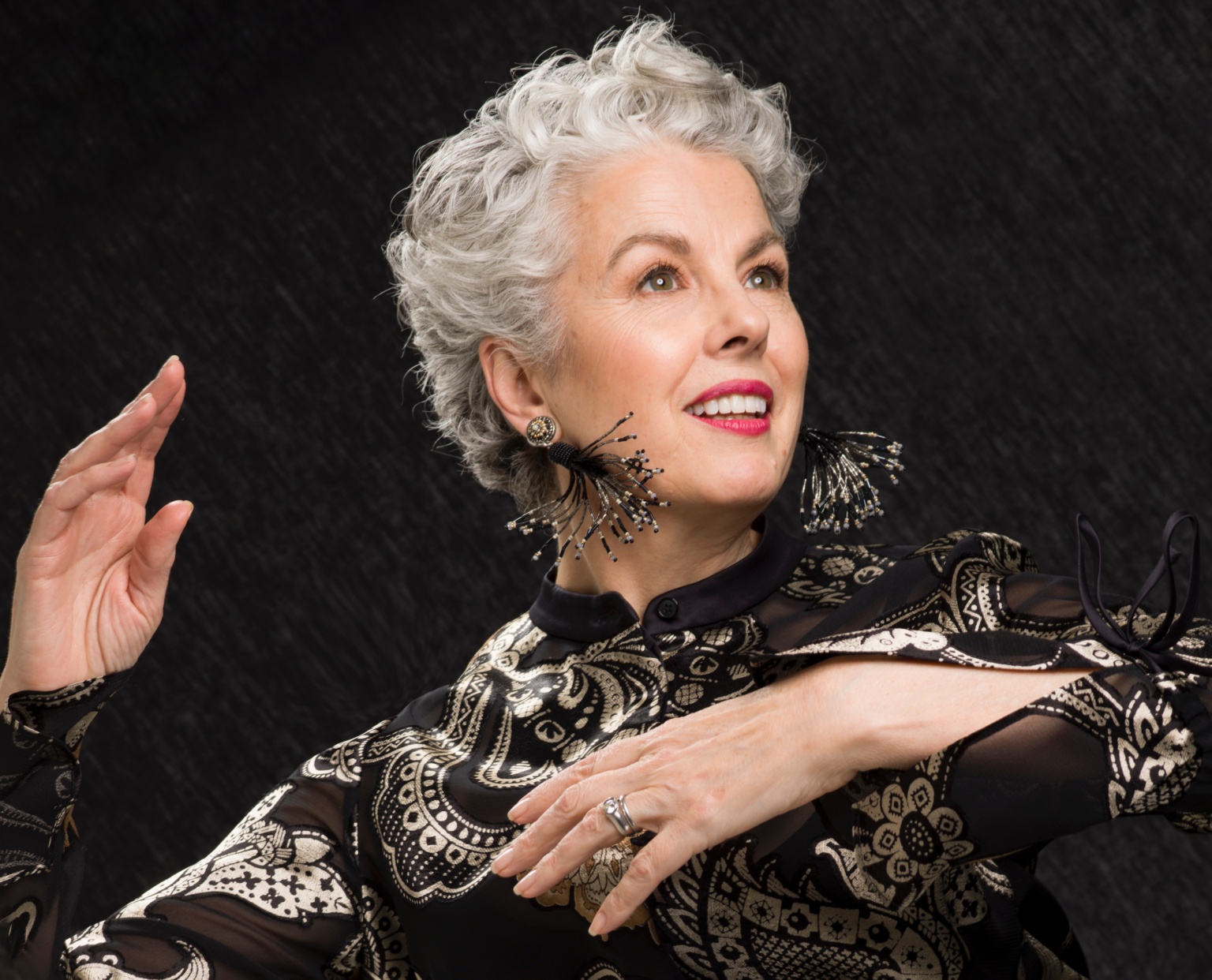 Kerry Lou Henson with short pixie on Cindy Hattersley's blog for Ageless Style
