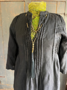 Black and brass layering necklaces on Cindy Hattersley's blog