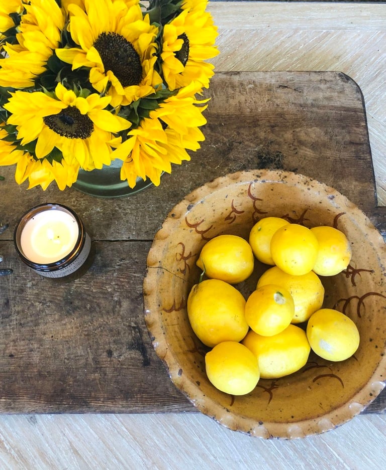 sunflowers and lemons