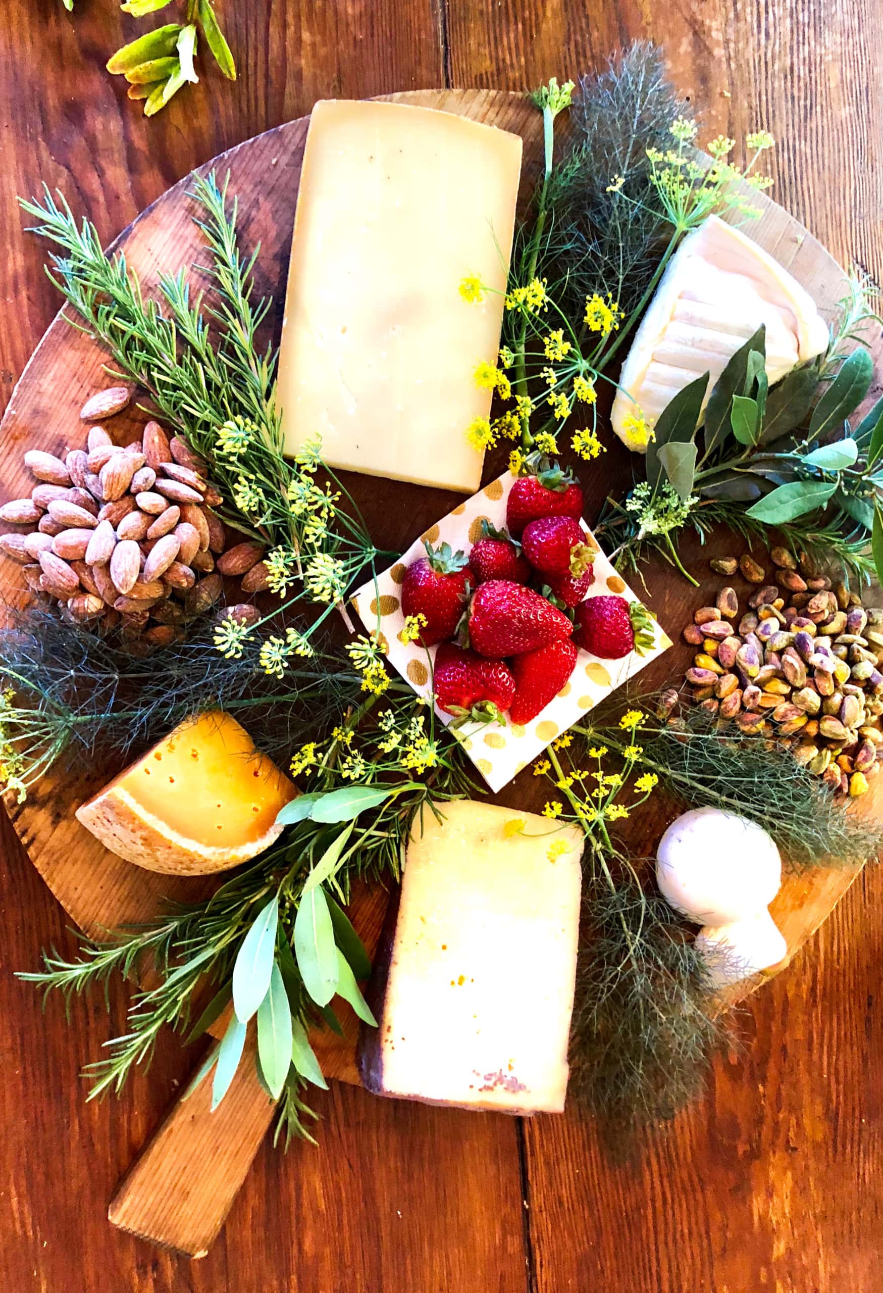 cheese board with ingredients from Costco