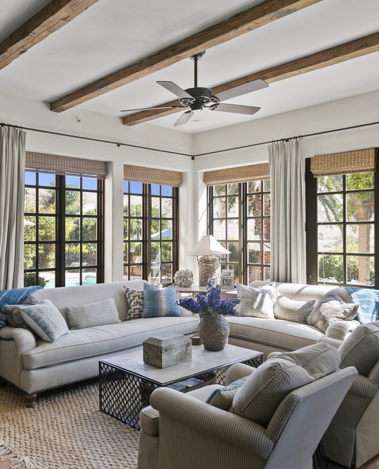 family room windows and french doors