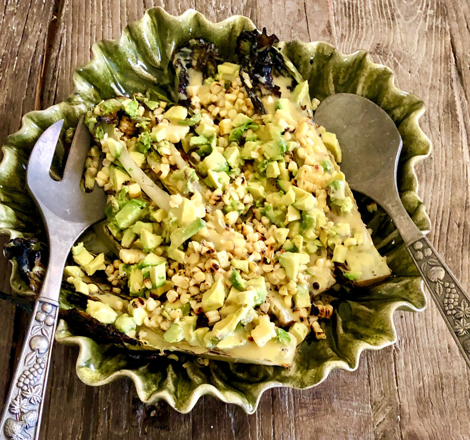 GRILLED ROMAINE WITH CORN AND AVOCADO