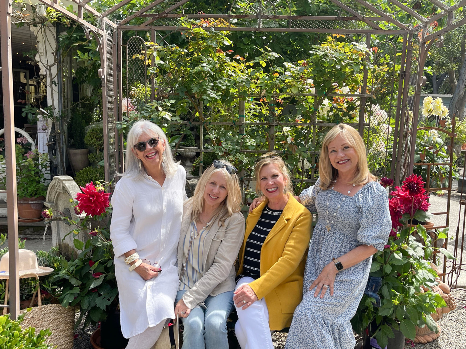 girls luncheon with cindy hattersley, mary ann from classic casual home, kim from Norcal Style and artist Heidi Woodmansee
