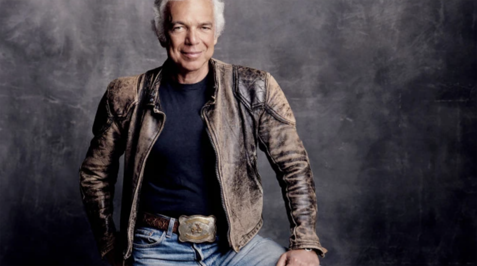 ralph lauren in leather jacket