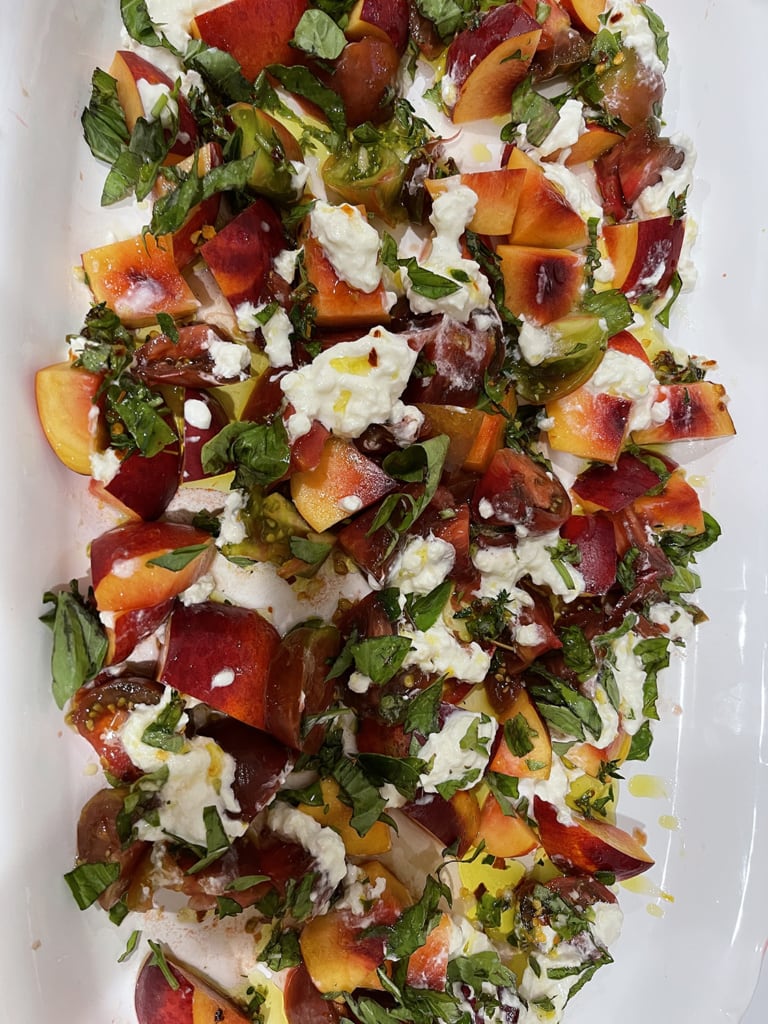 TOMATO AND PEACH SALAD from two peas and their pod