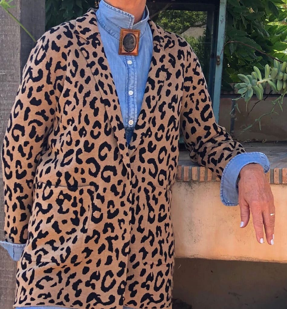 closeup-of-cindy-hattersley's-vintage-pin-and-leopard-blazer