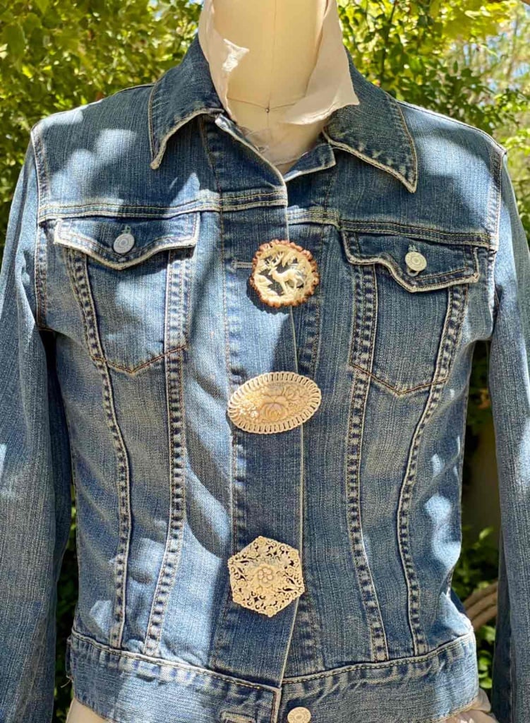 Vintage Denim jacket with vintage bone