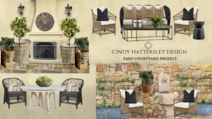 design inspiration board for courtyard design by cindy hattersley