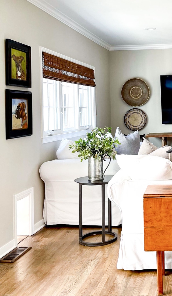 cindy hattersley designed family room from kitchen area