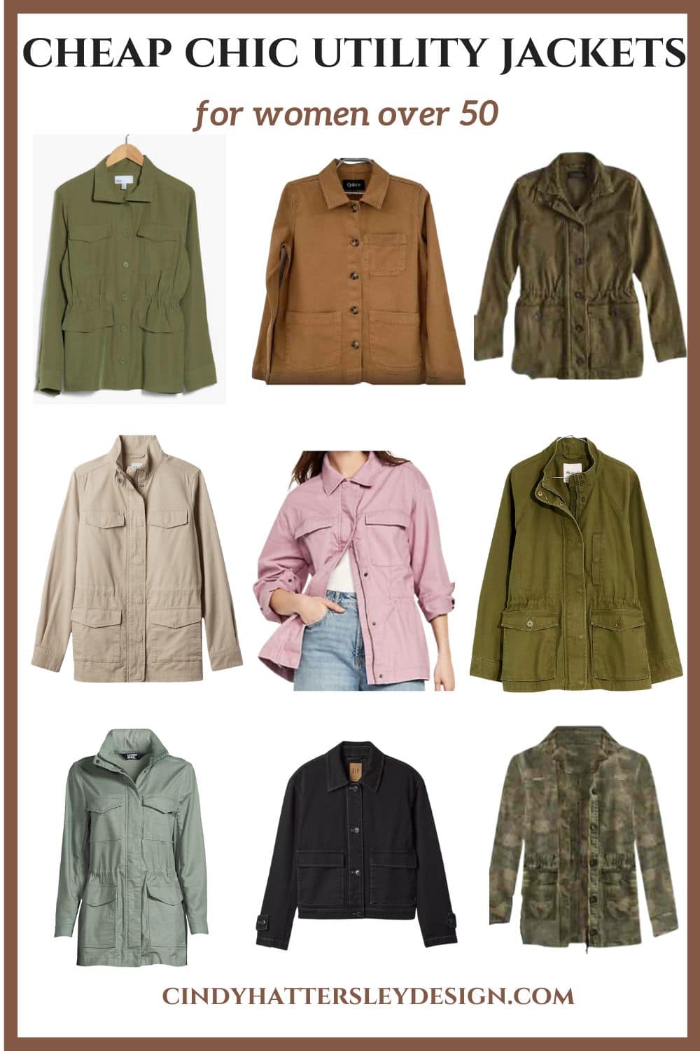 Cheap chic utility jackets for women over 50 graphic