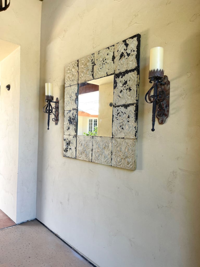 cindy hattersley's courtyard foyer with mirror