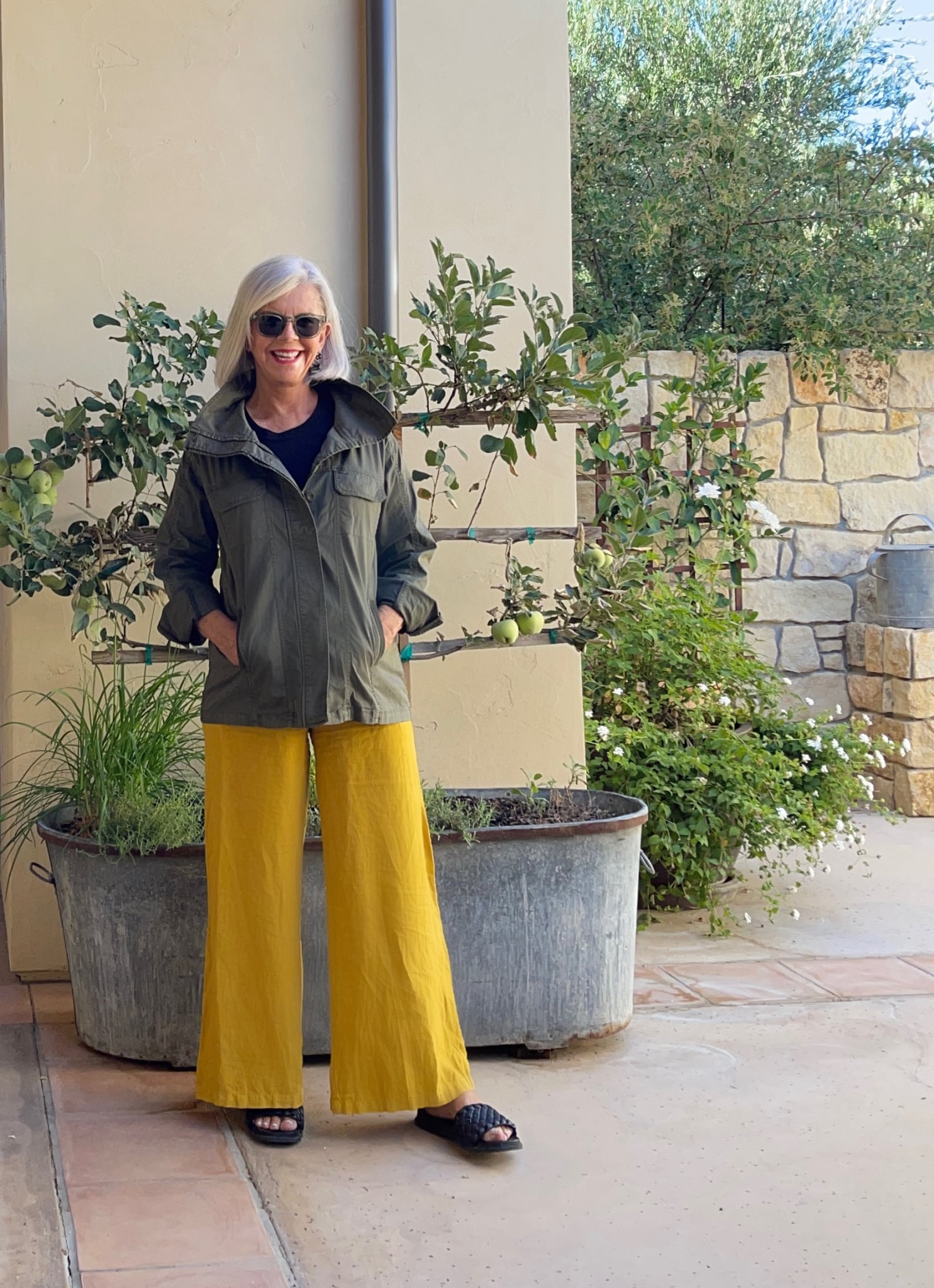 cindy hattersley in Anthro Cargo jacket & bryn walker pants