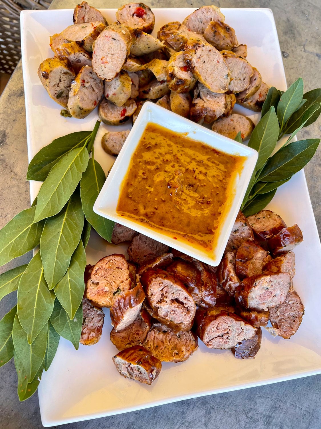 trader Joes sausages-&-cherry-mustard-dipping-sauce