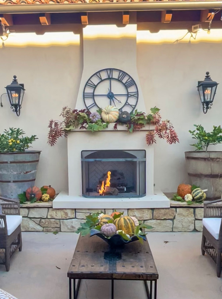 fall courtyard fireplace area-cindy hattersley
