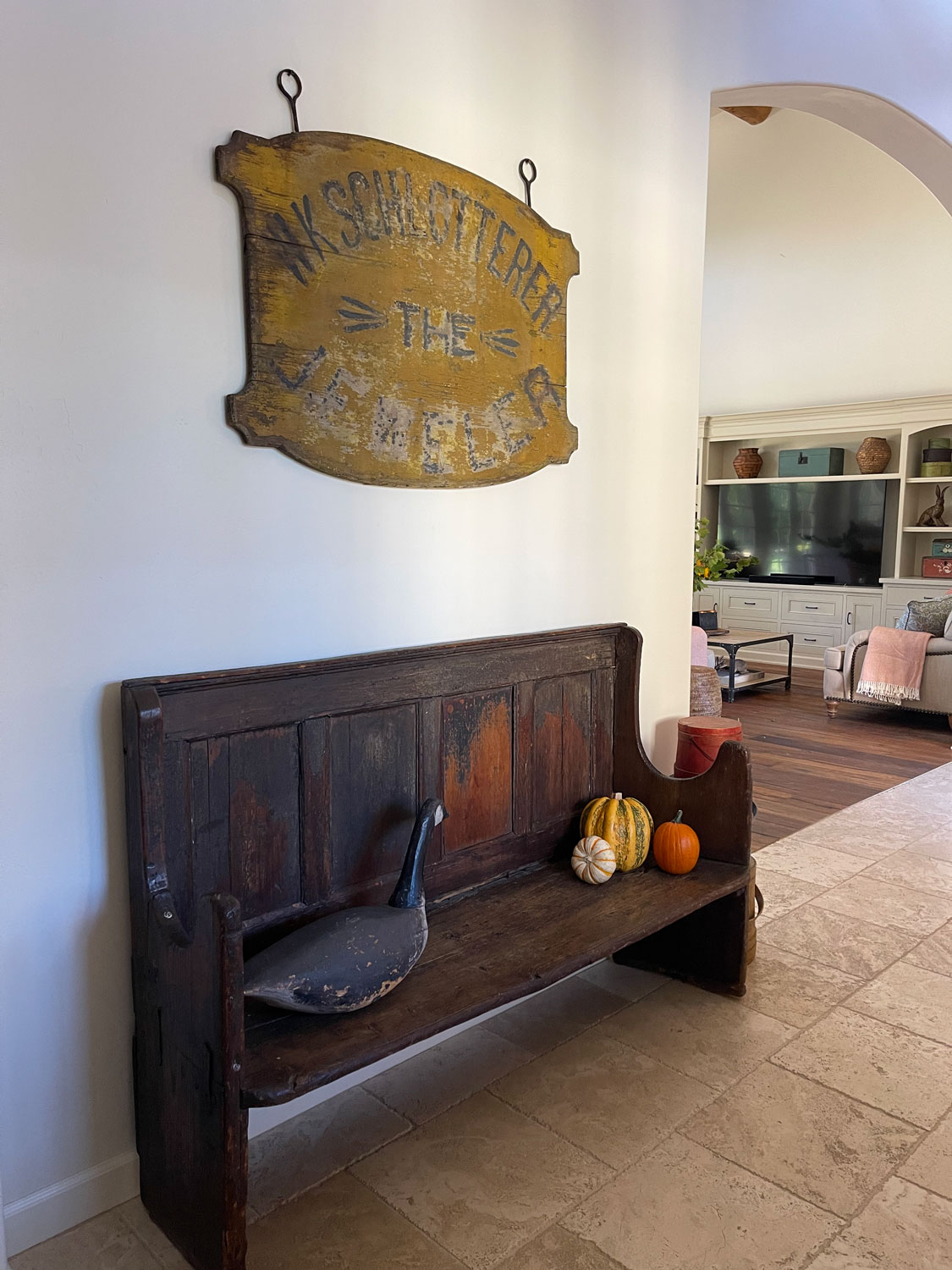 cindy hattersley's hallway-bench-&-sign