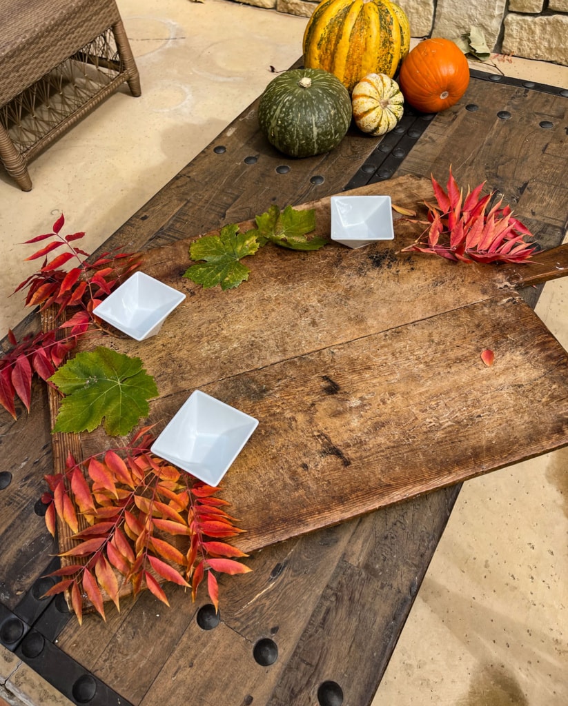 antique bread board for charcuterie