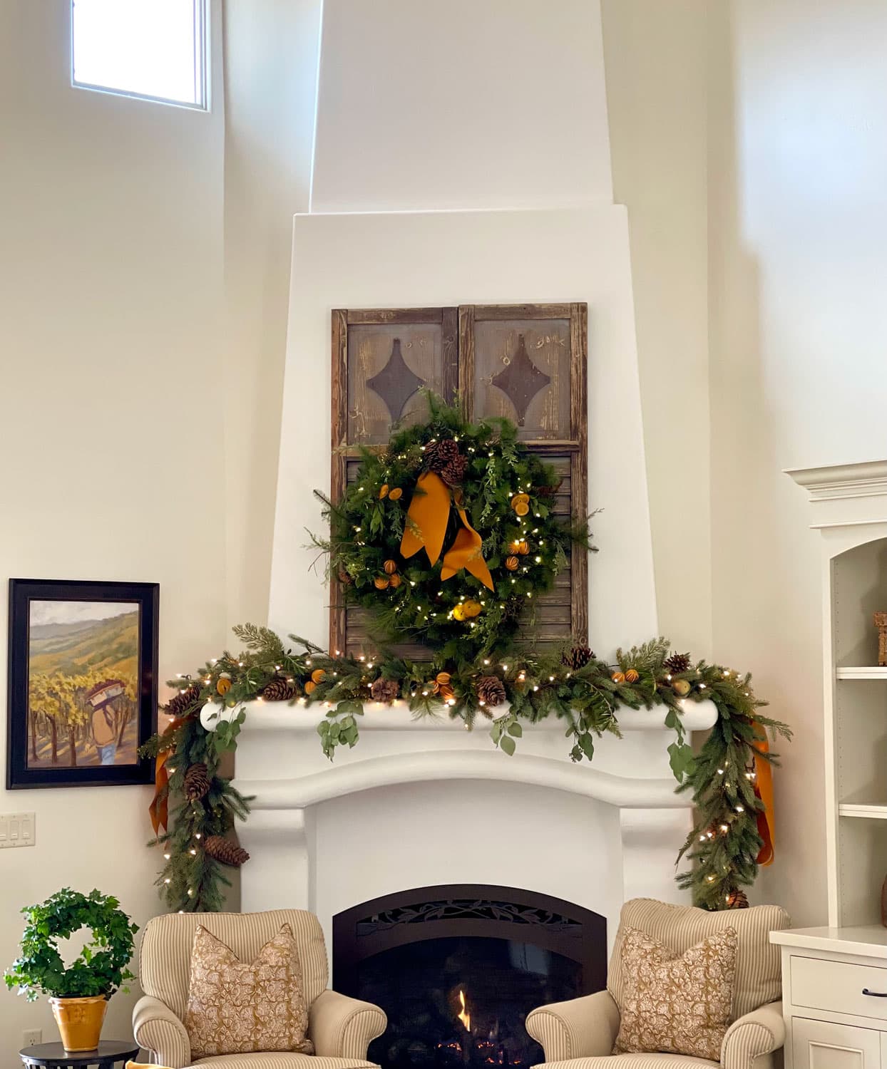 natural looking christmas mantel by cindy hattersley