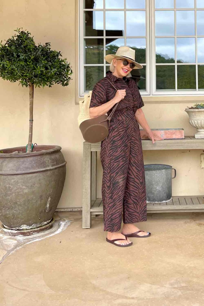 Banana Republic Romper Tiger Stripe