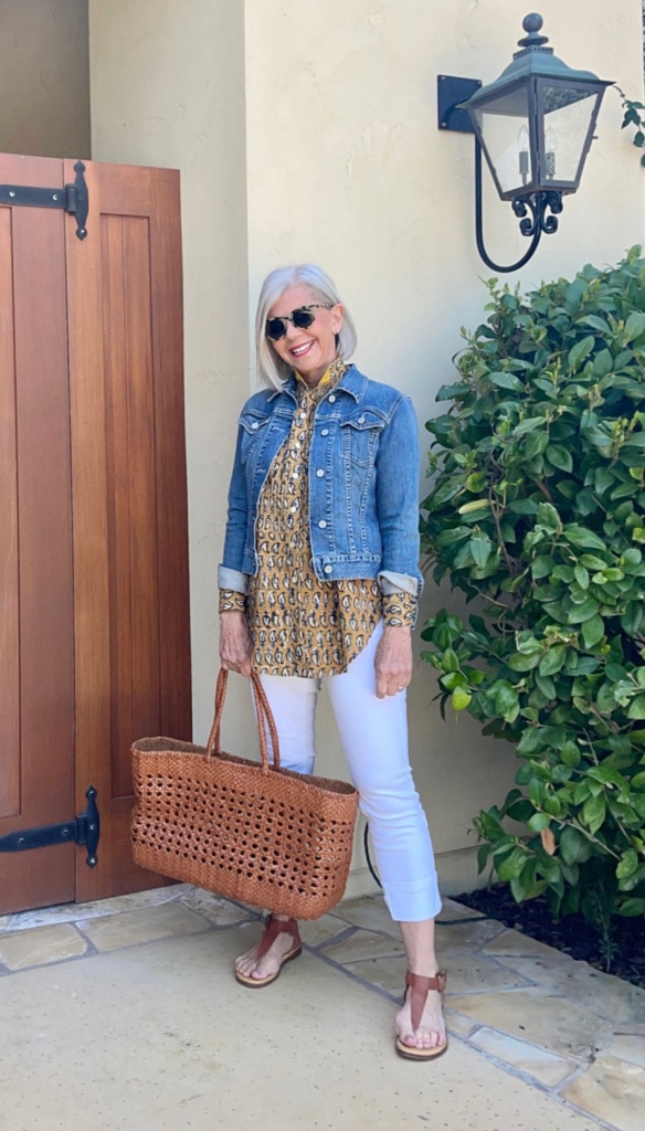 Gap Jean Jacket, Tancredi & Morgan Shirt J Jill White Jeans-cindy hattersley