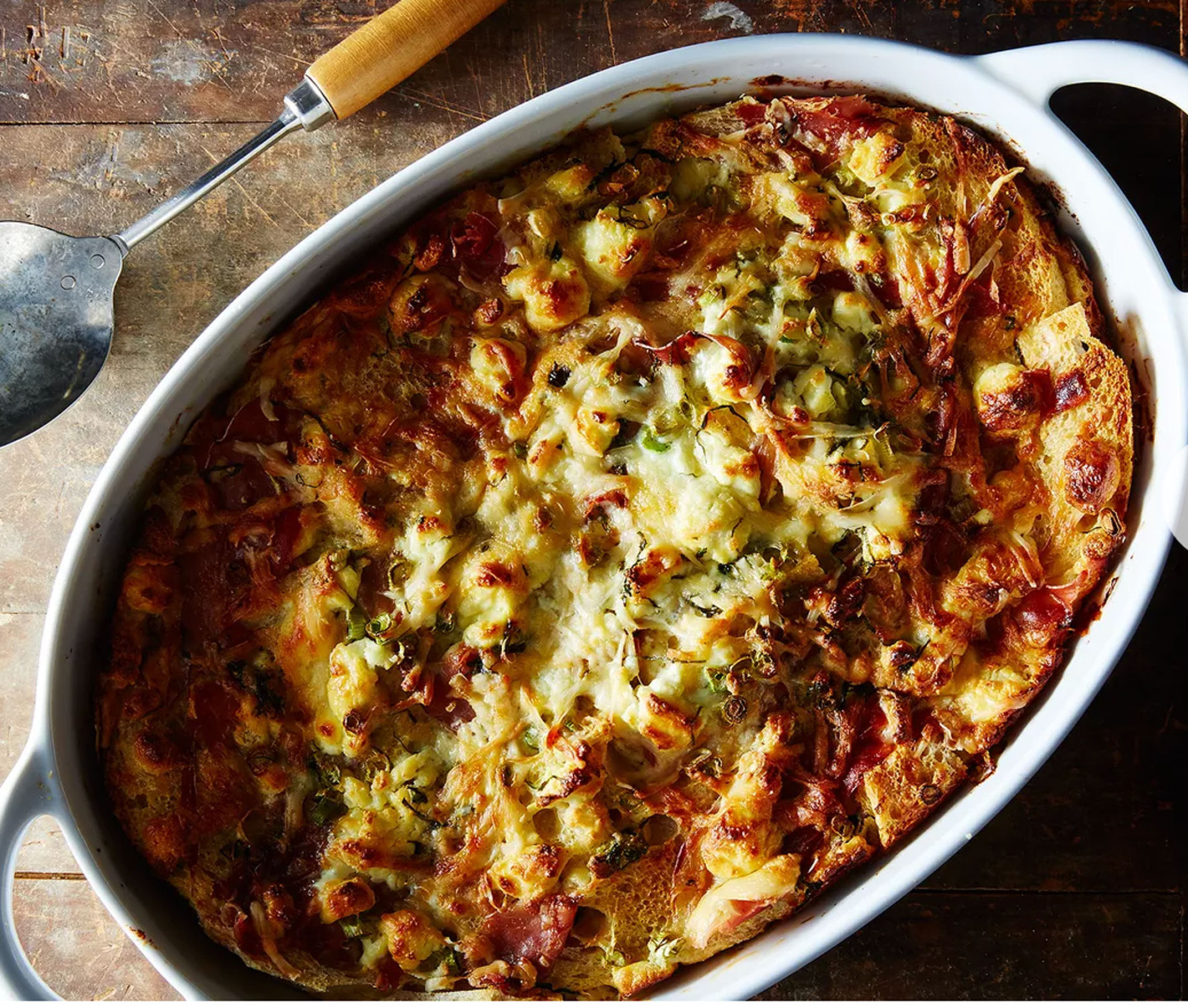 Food 52 Prosciutto and Goat Cheese Strata