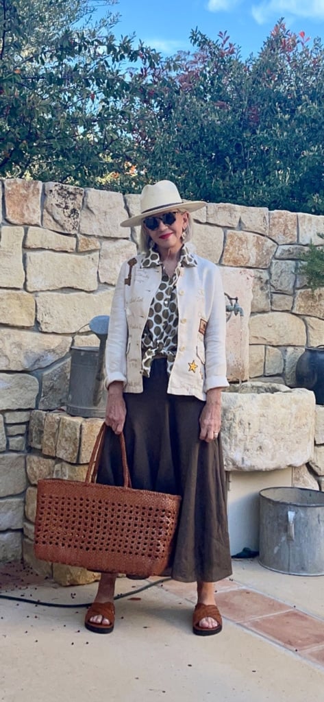 Over 50 Style Blogger Cindy Hattersley In CP Shades & Cara Brown Designs Life Jacket