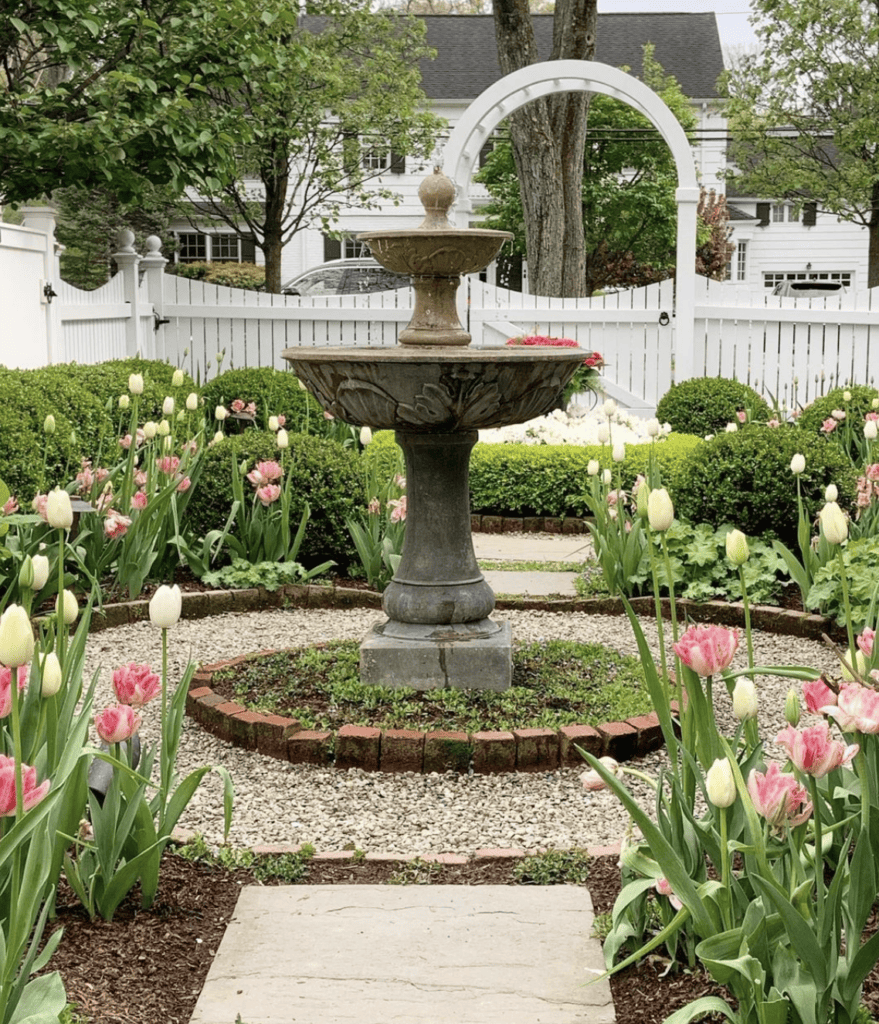 pretty pink tulip fountain